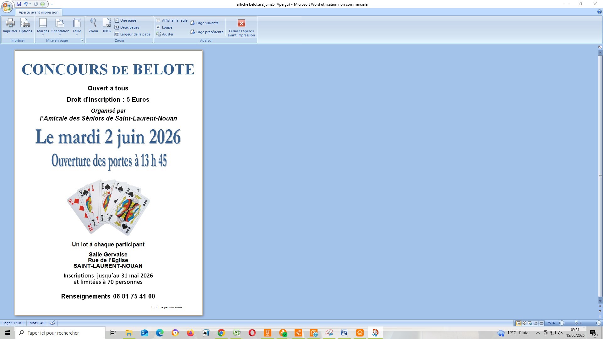 concours de belote